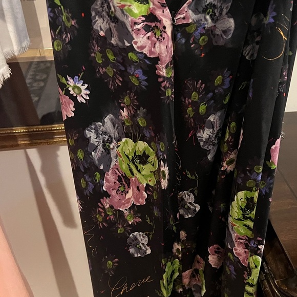 Cinq à Sept Black Floral Strapless Dress - Picture 6 of 7